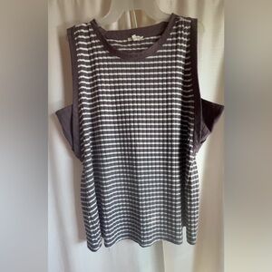 Maurices Brown and Cream Striped tank Top
